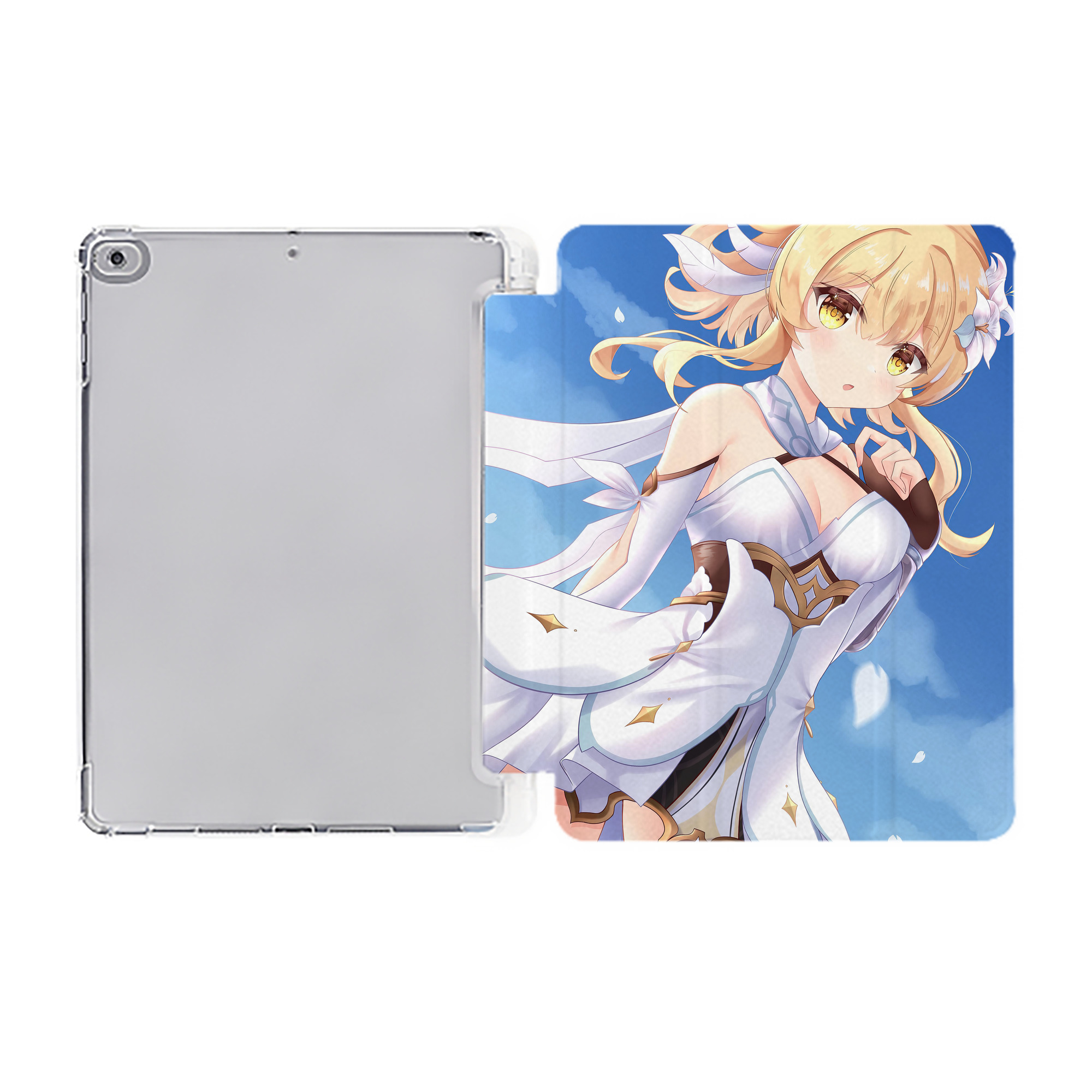 げんし神 genshin IPad ケース ペン収納付き 三つ折りスタンド PUレザー×シリコン 対応機種9.5/10.5/10.9インチ